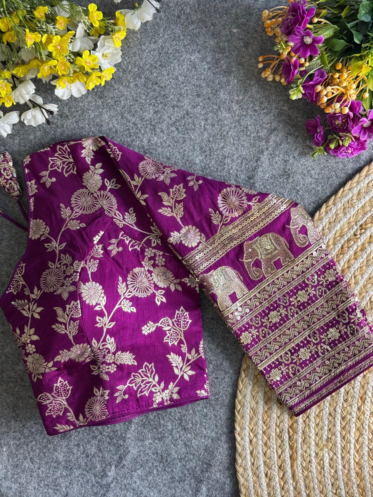 Gajgamini Dola Silk Blouse With Long Sleeves