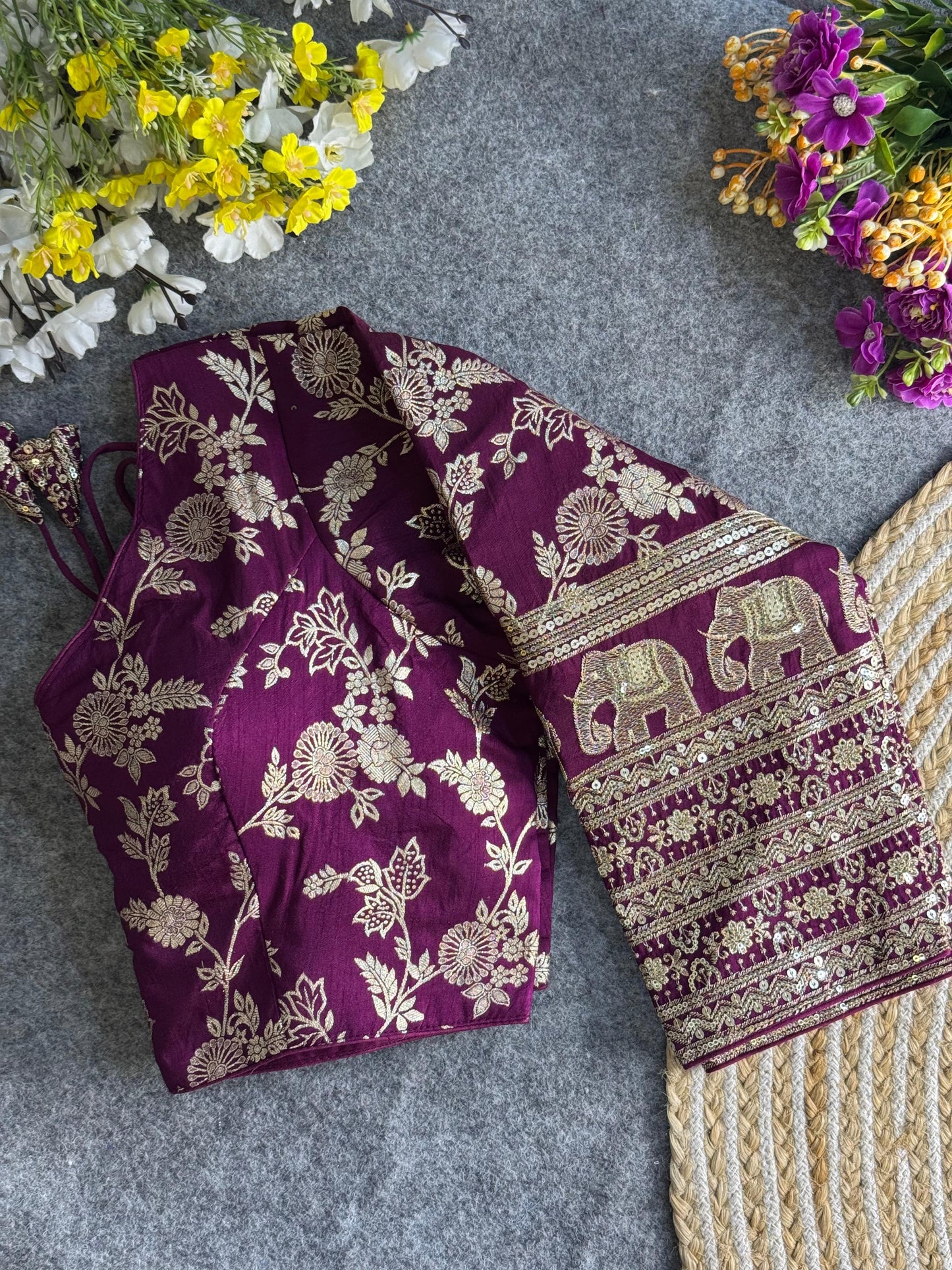 Gajgamini Dola Silk Blouse With Long Sleeves