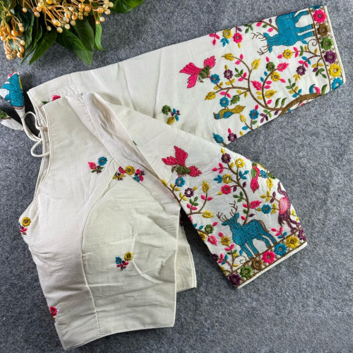 Best Khadi Cotton Readymade Blouse Online-STORI