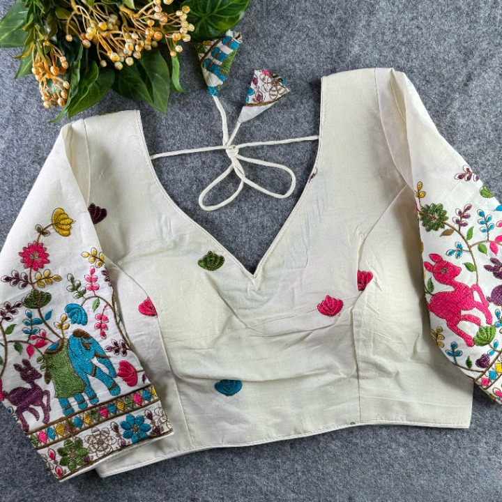Best Khadi Cotton Readymade Blouse Online-STORI