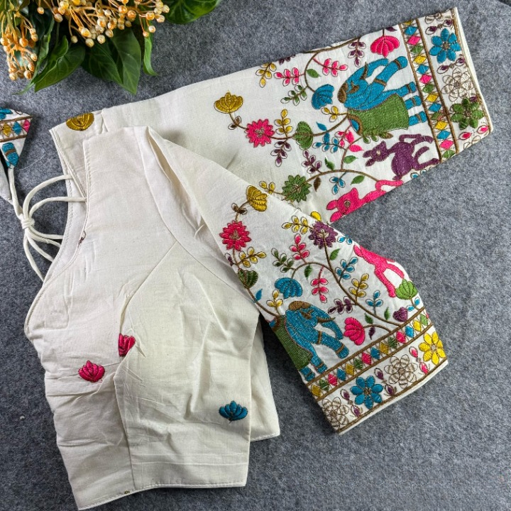 Best Khadi Cotton Readymade Blouse Online-STORI