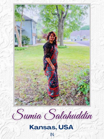 SUMIA Salahuddin in Midnight Black Kashmiri Kani Jamewar Saree