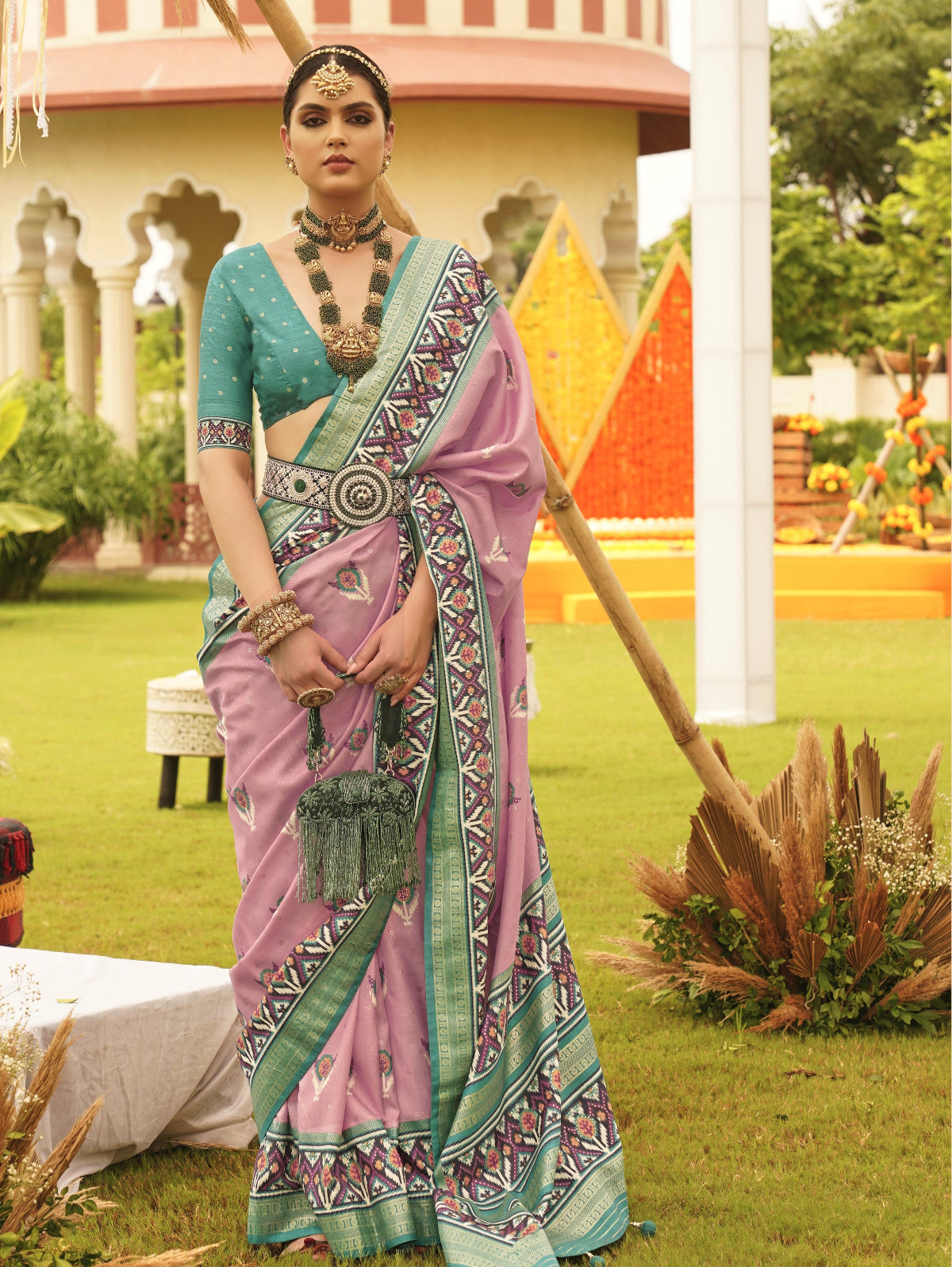 Shop Pink Patola Silk Saree for Wedding at STORI