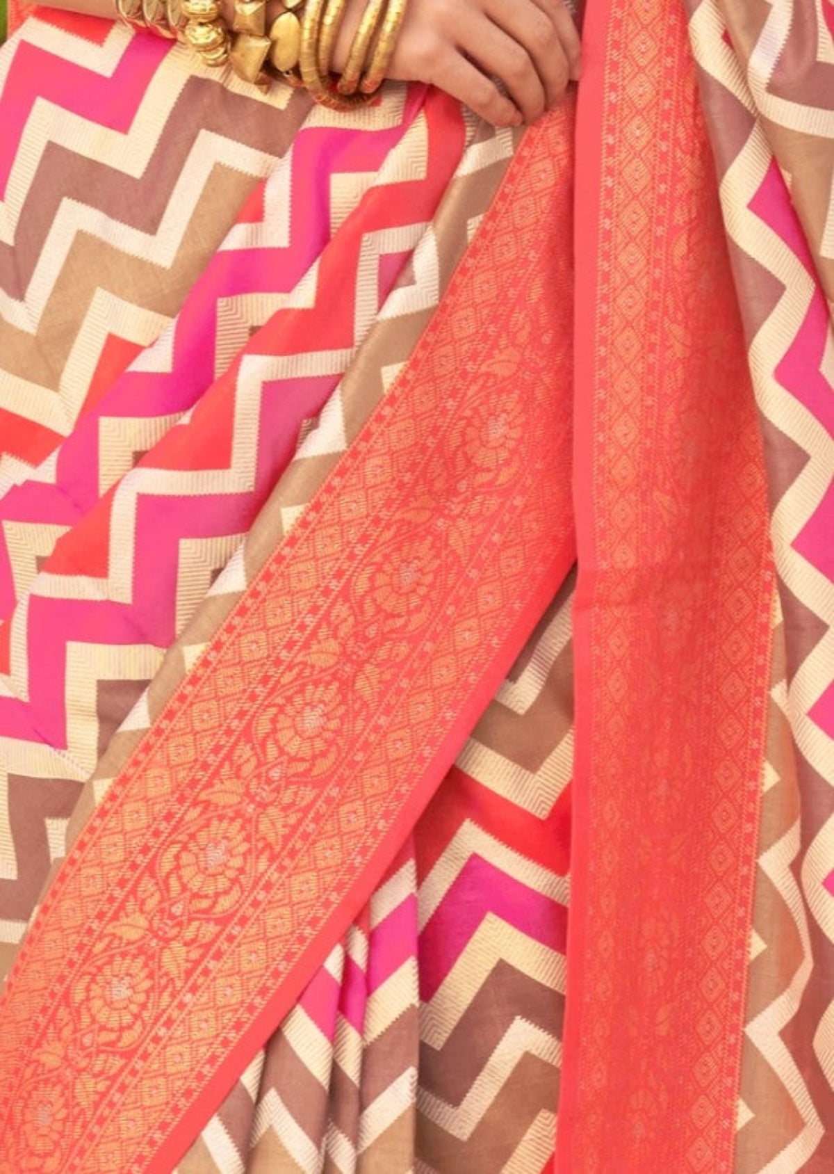 Best Peach Patola Silk Saree Online in India