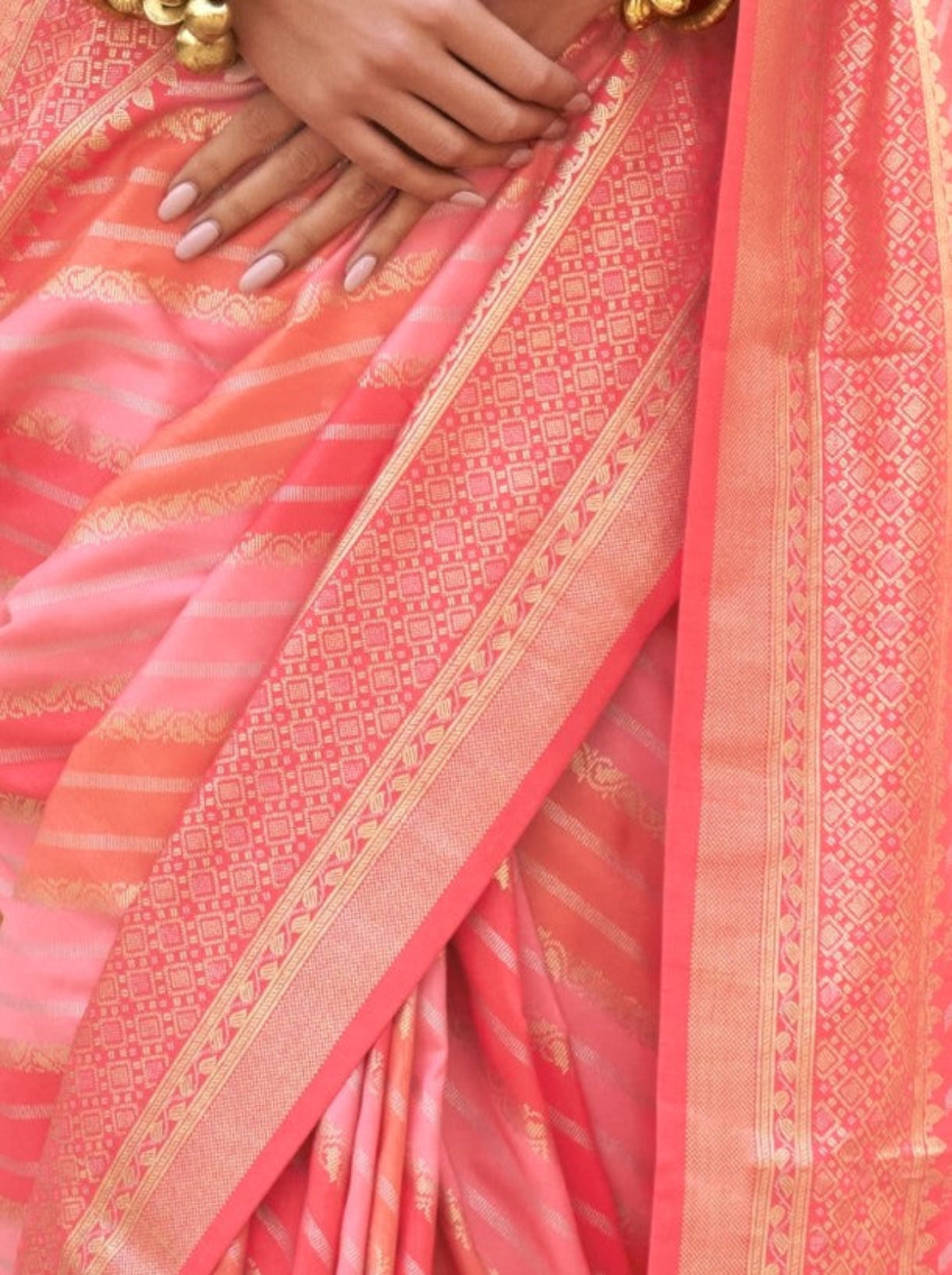 Best Light Peach Patola Silk Saree Online in India