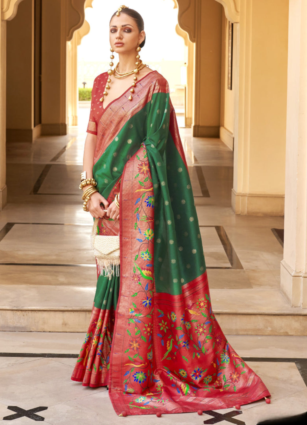 Shop Green Paithani Sarees Online at STORI.