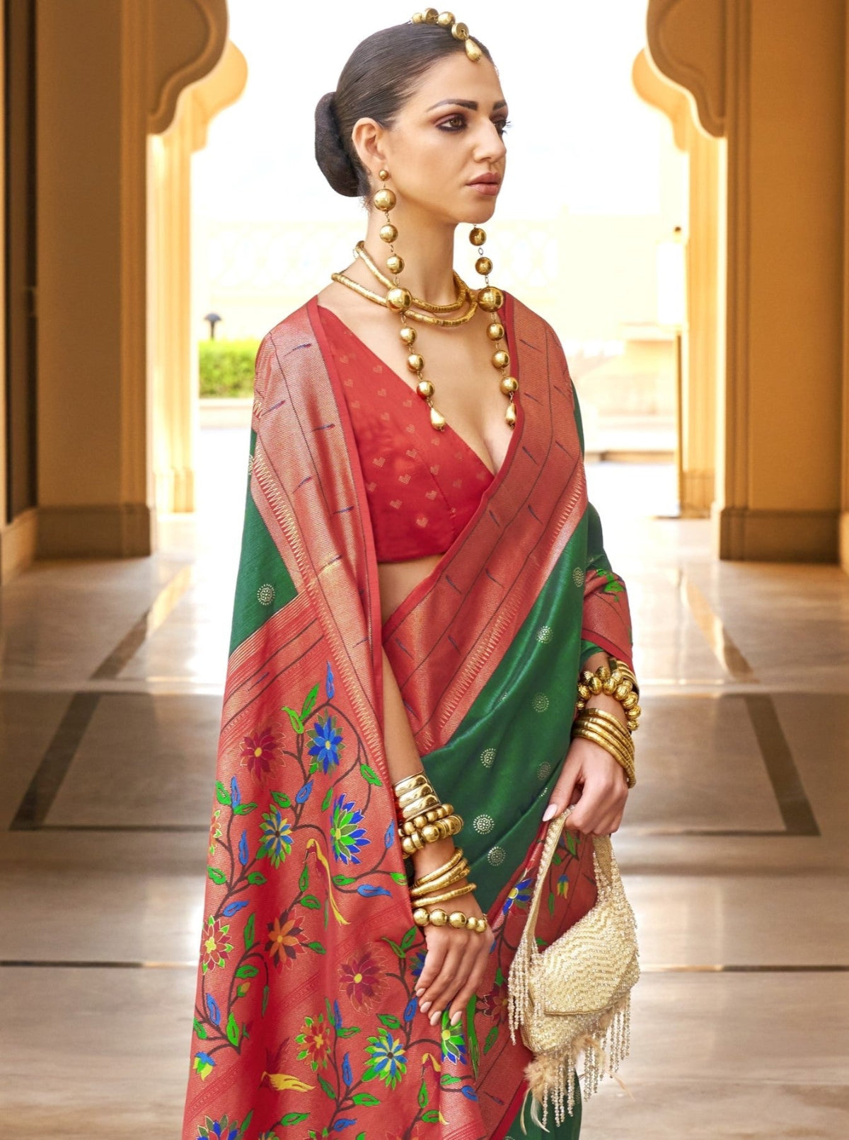 Shop Green Paithani Sarees Online at STORI.