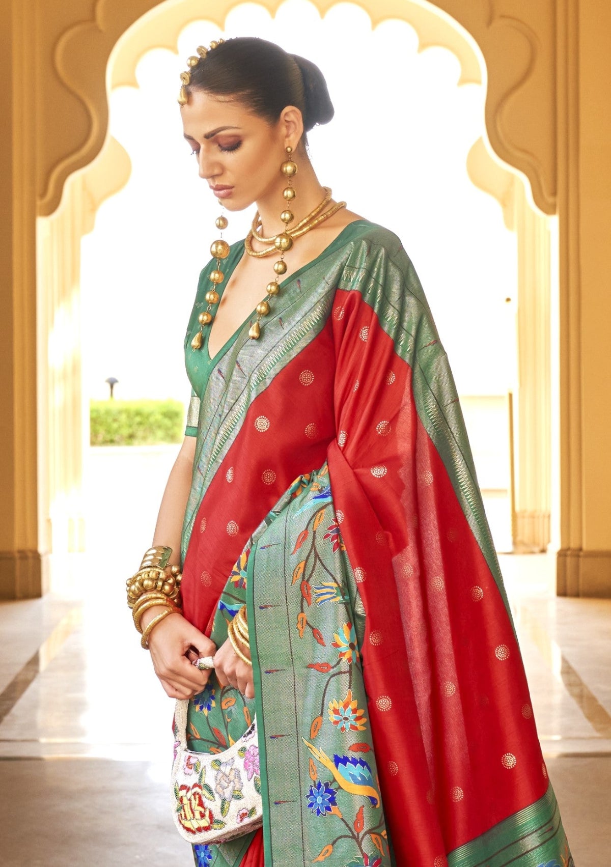 Shop Red Paithani Sarees Online at STORI.
