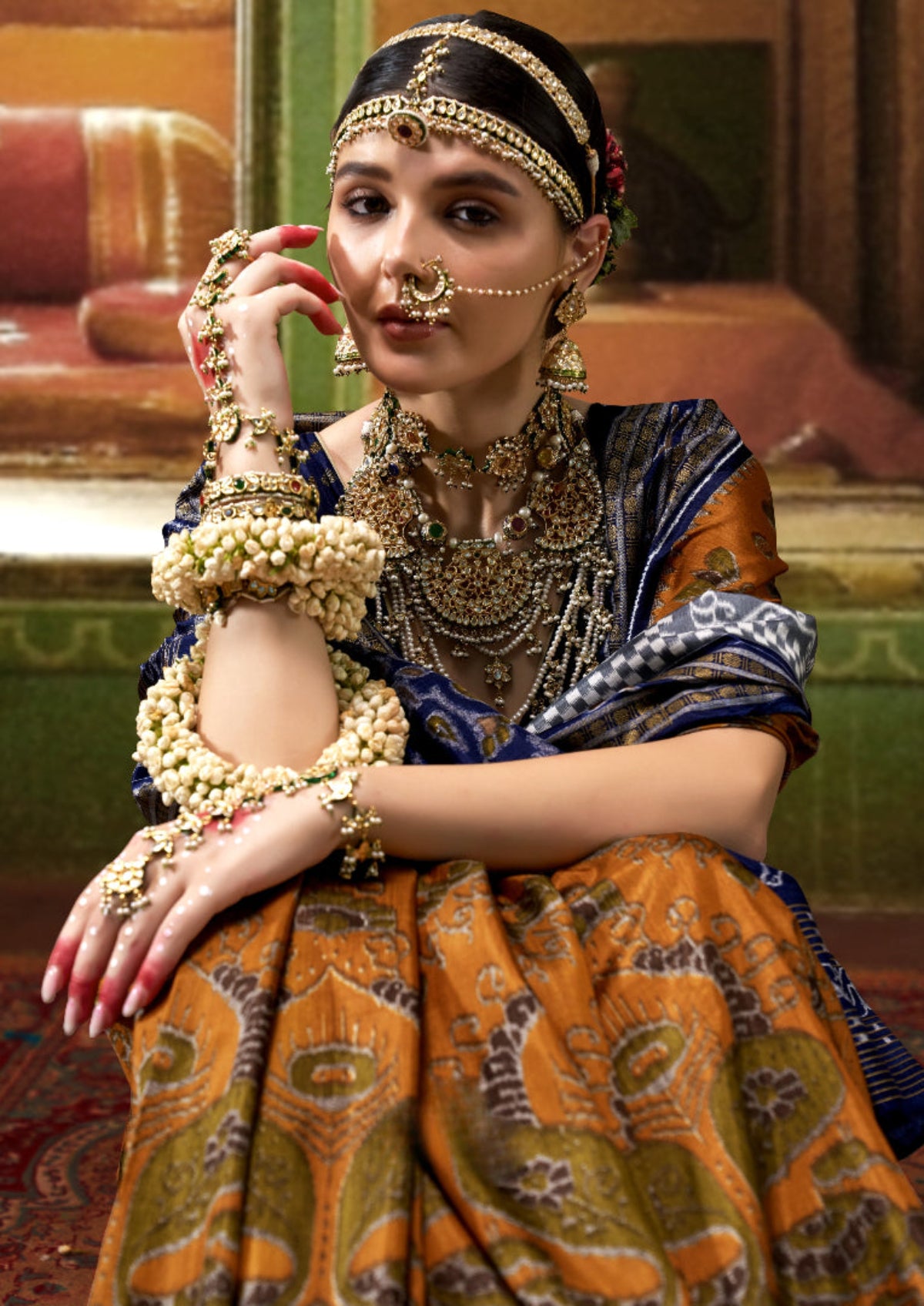 Orange Best Patola Silk Saree Online in India