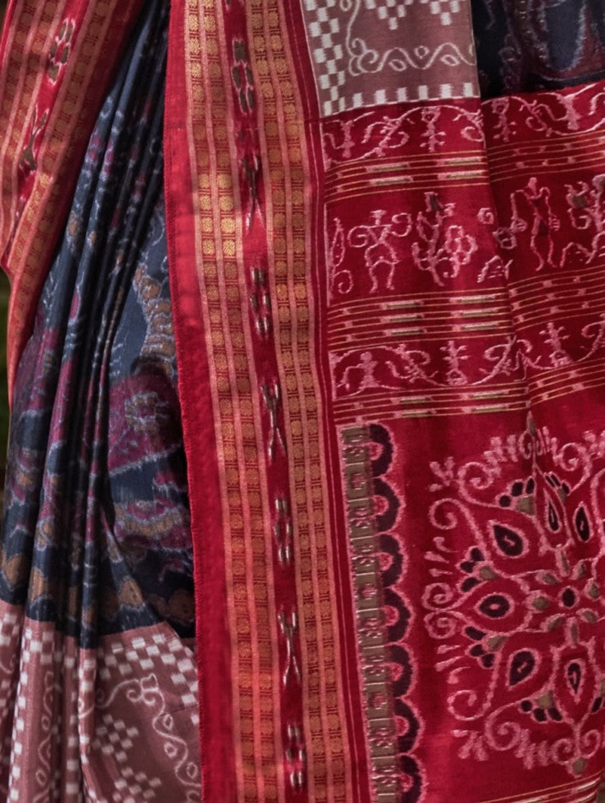 Best Navy Blue Patola Silk Saree Online in India