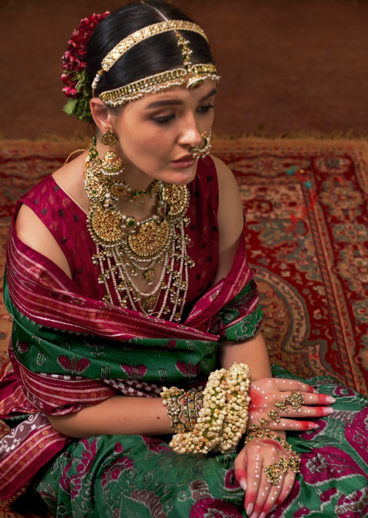 Best Green Patola Silk Saree Online in India