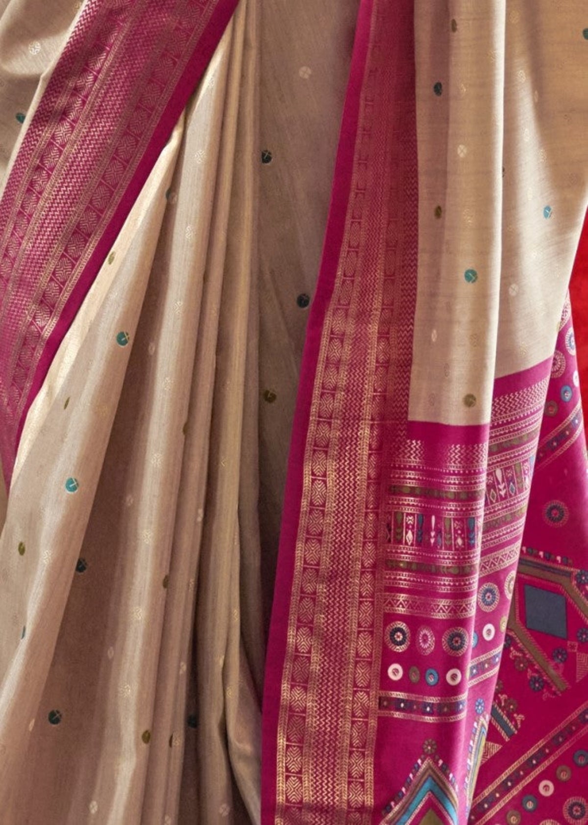 Best Beige Patola Silk Saree Online in India