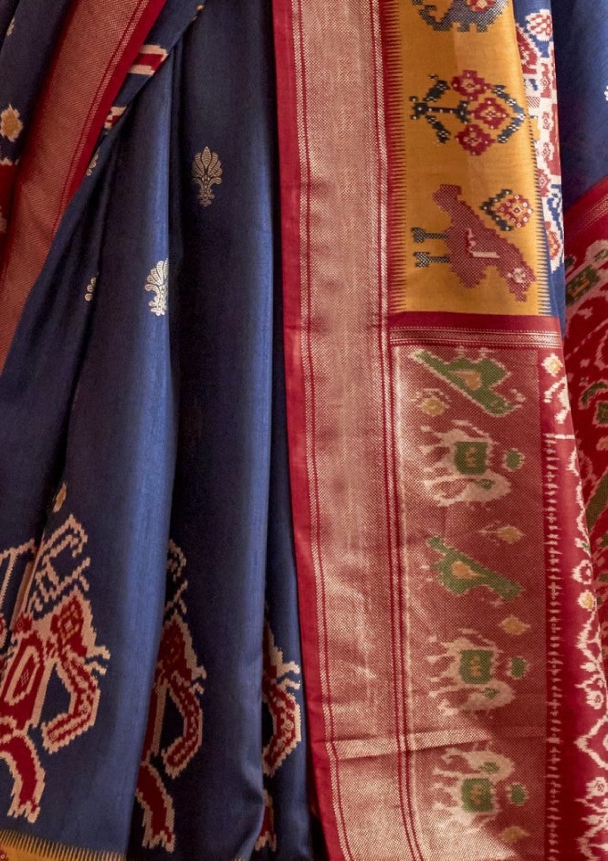 Best Navy Blue Patola Silk Saree Online in India