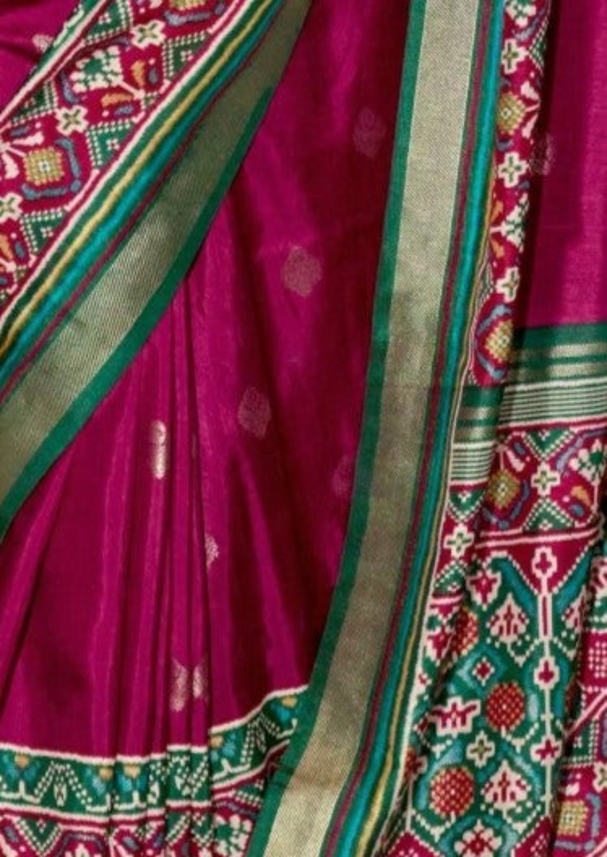 Shop Rani Pink Patola Silk Saree for Wedding at STORI