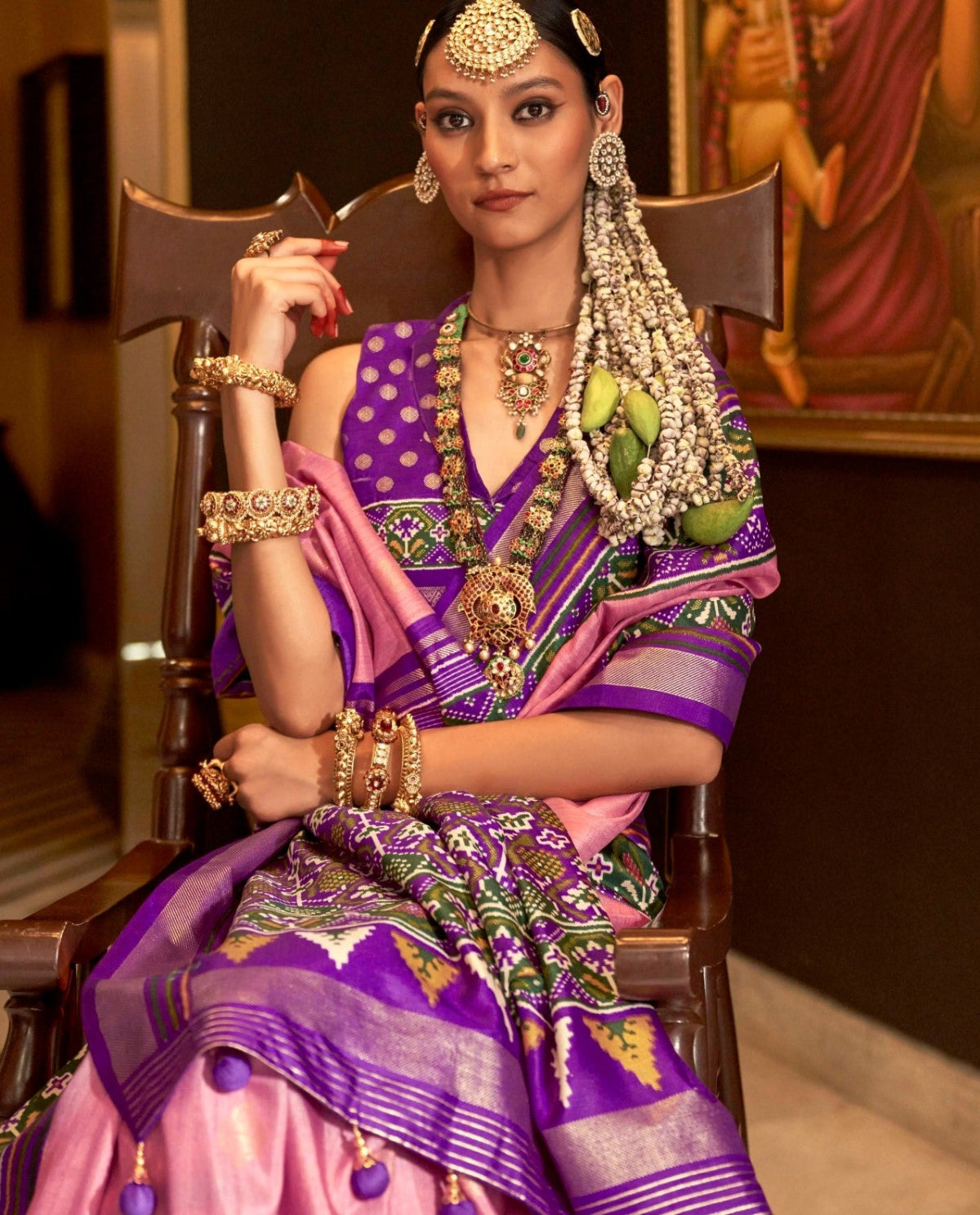 Shop Pink Patola Silk Saree for Wedding at STORI