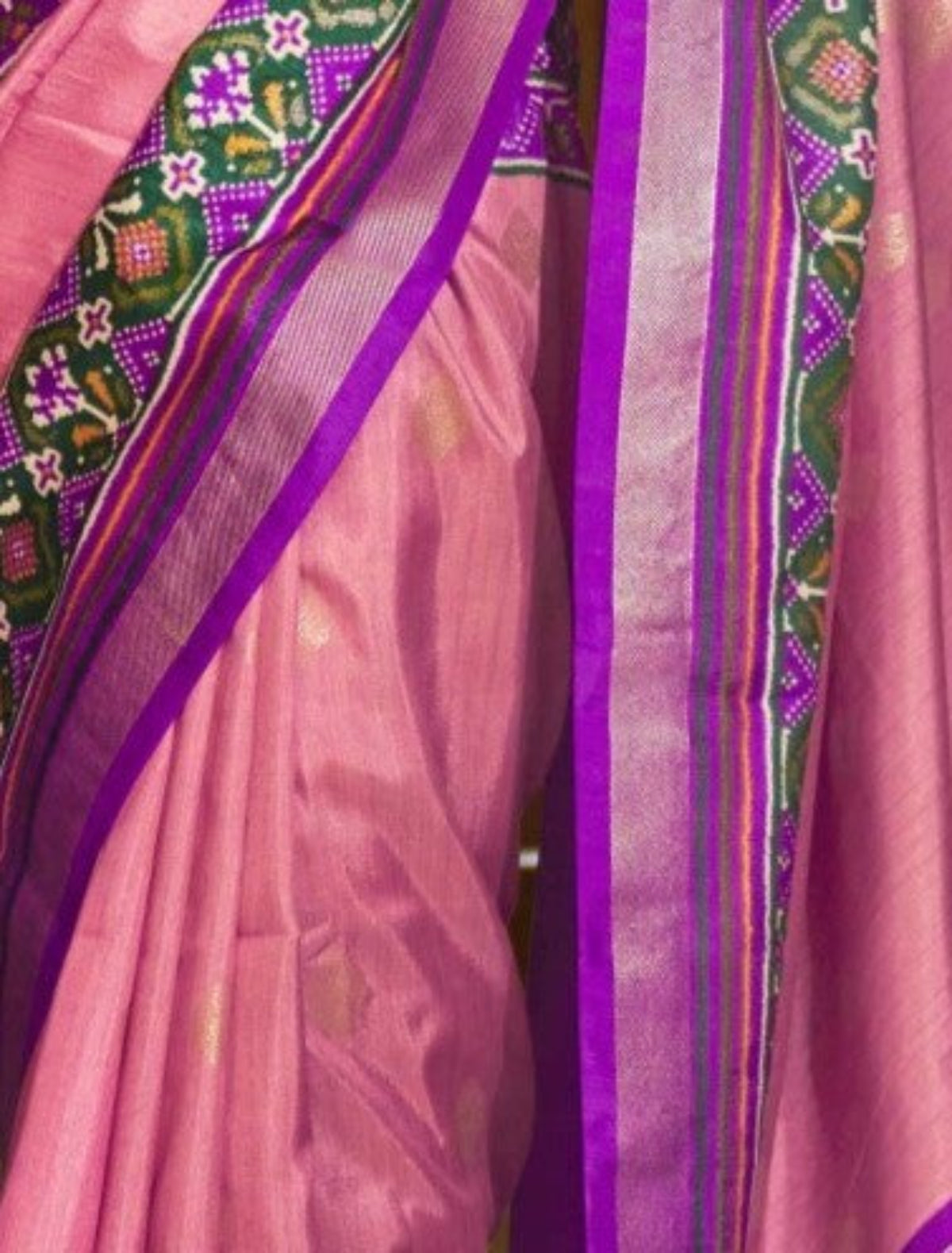 Shop Pink Patola Silk Saree for Wedding at STORI