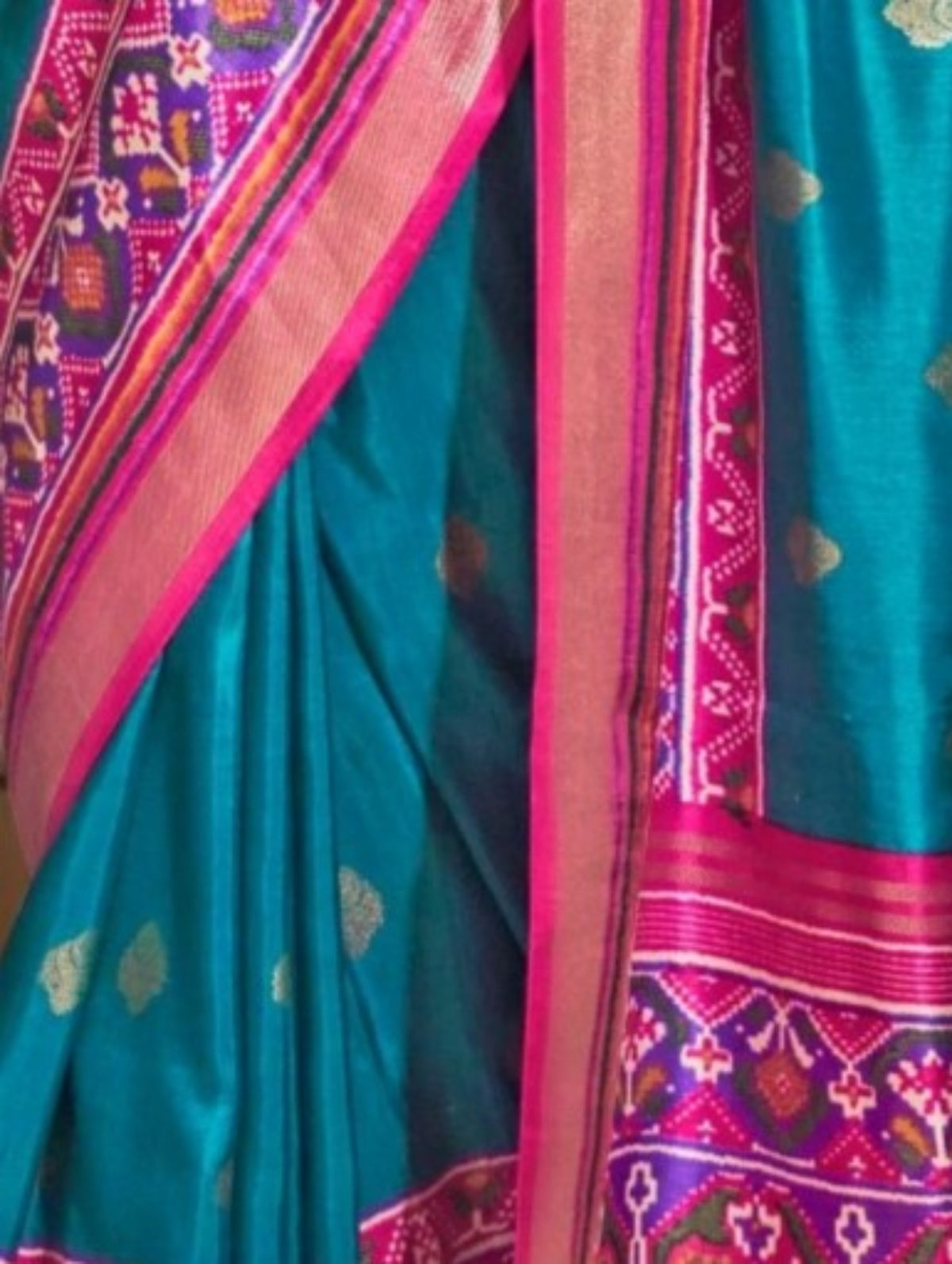 Shop Blue Patola Silk Saree for Wedding at STORI
