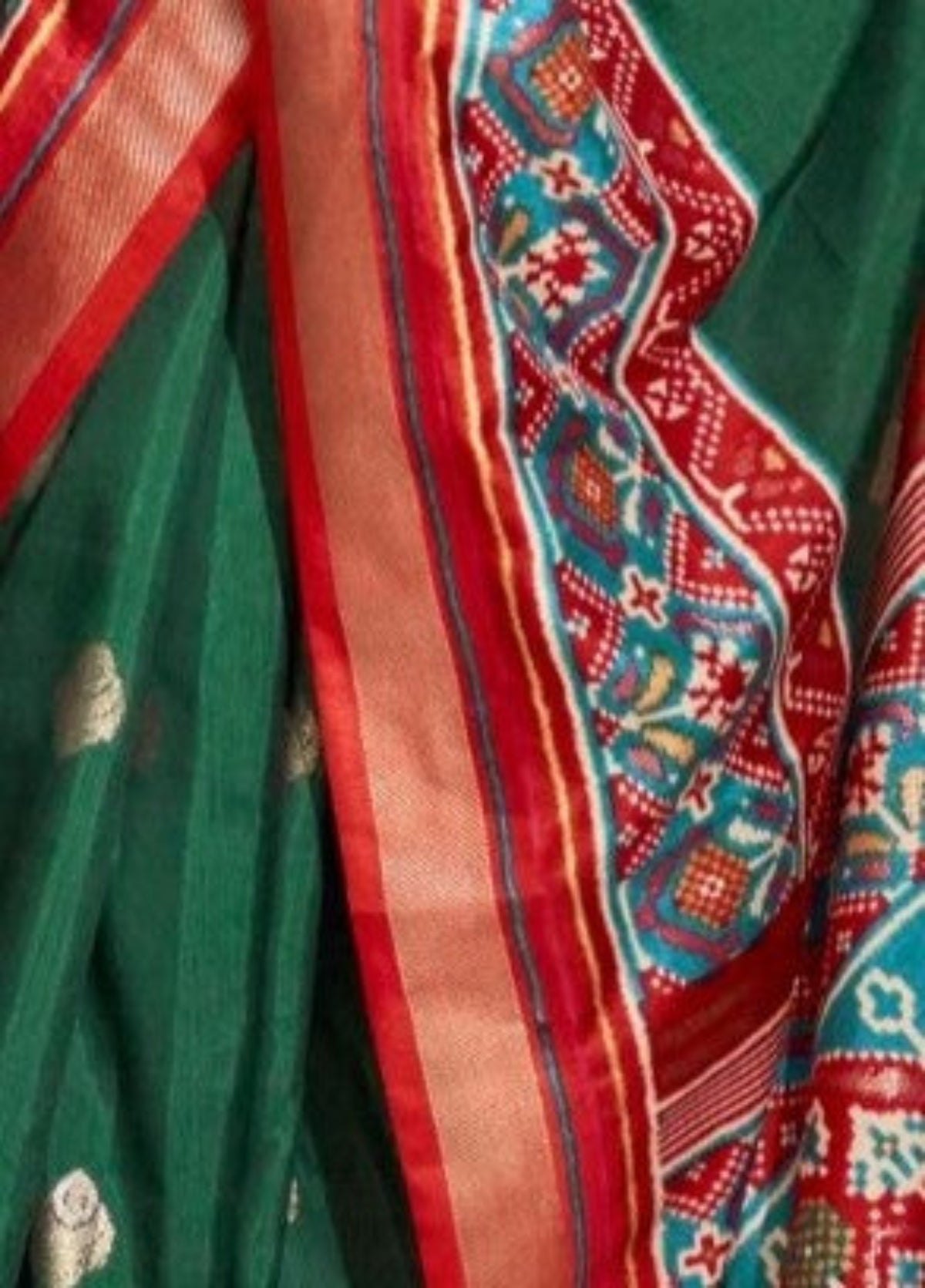 Shop Green Patola Silk Saree for Wedding at STORI