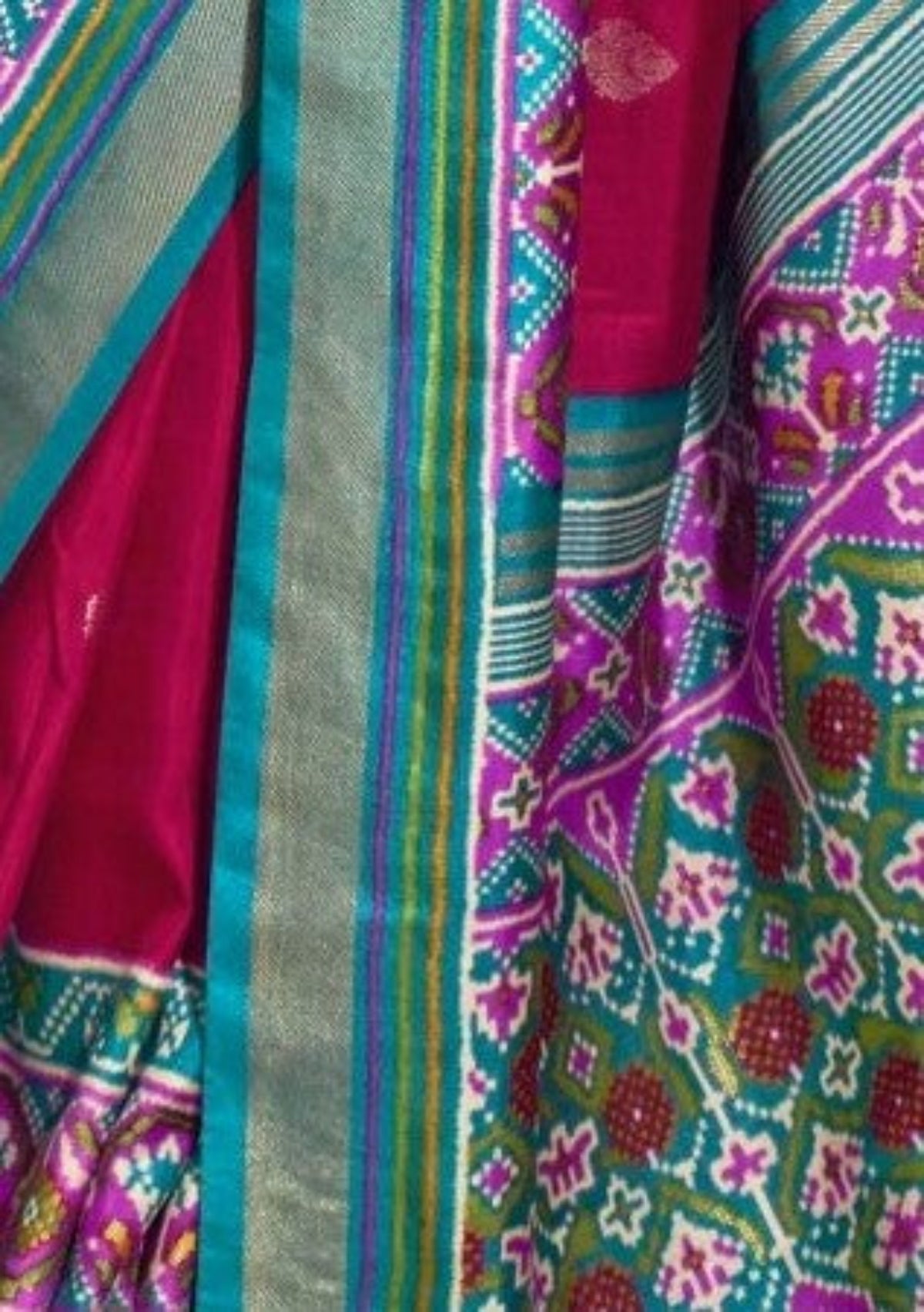 Shop Rani Pink Patola Silk Saree for Wedding at STORI