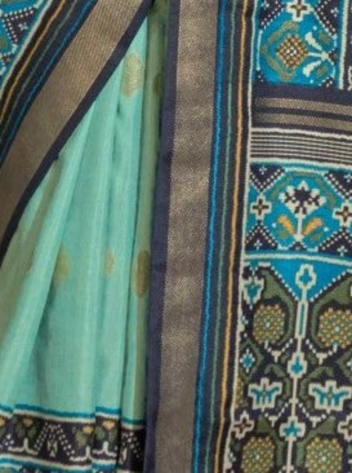 Shop Pear Green Patola Silk Saree for Wedding at STORI