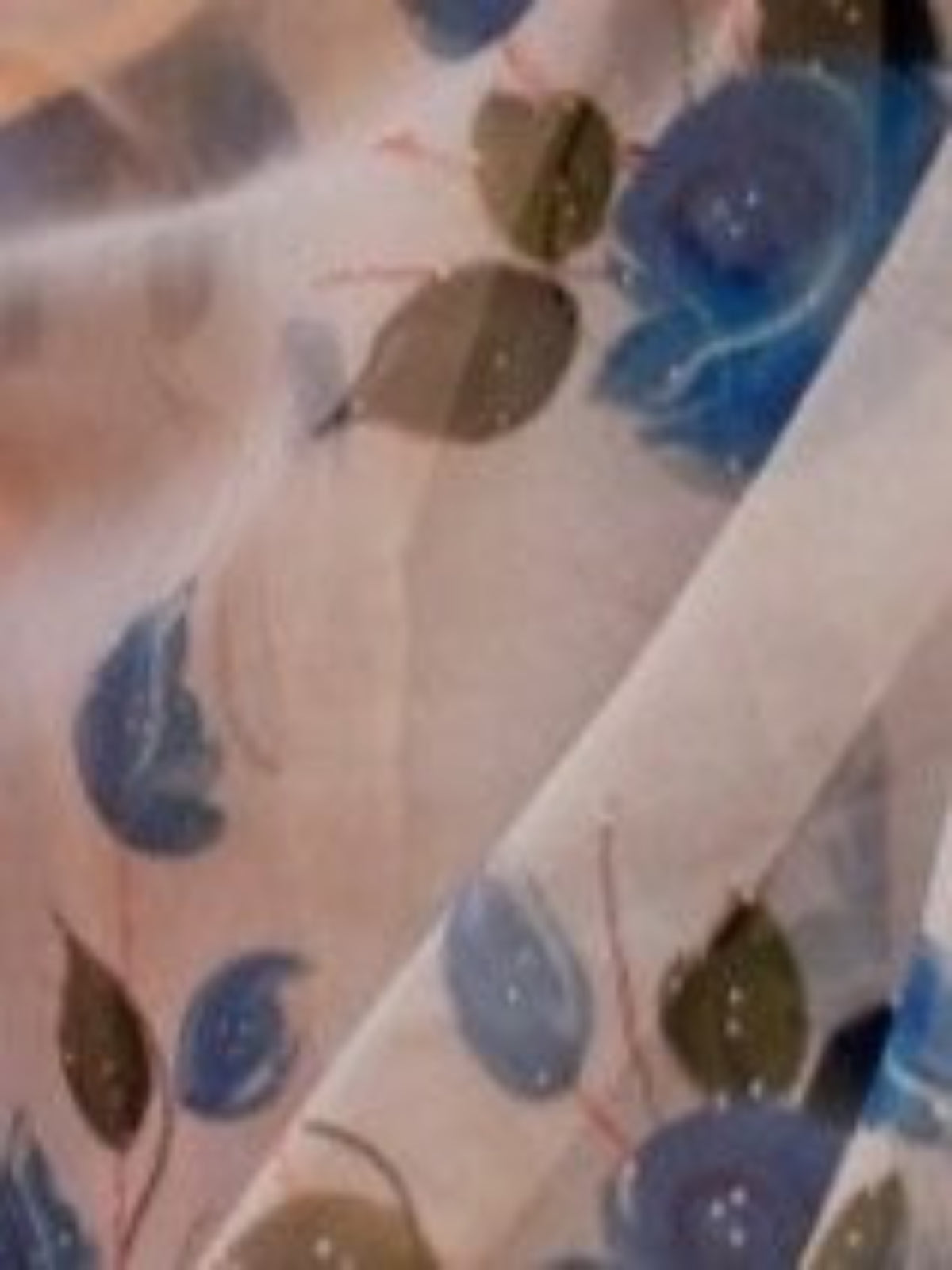 Shop Off-White Floral Organza Silk Saree Online - STORI