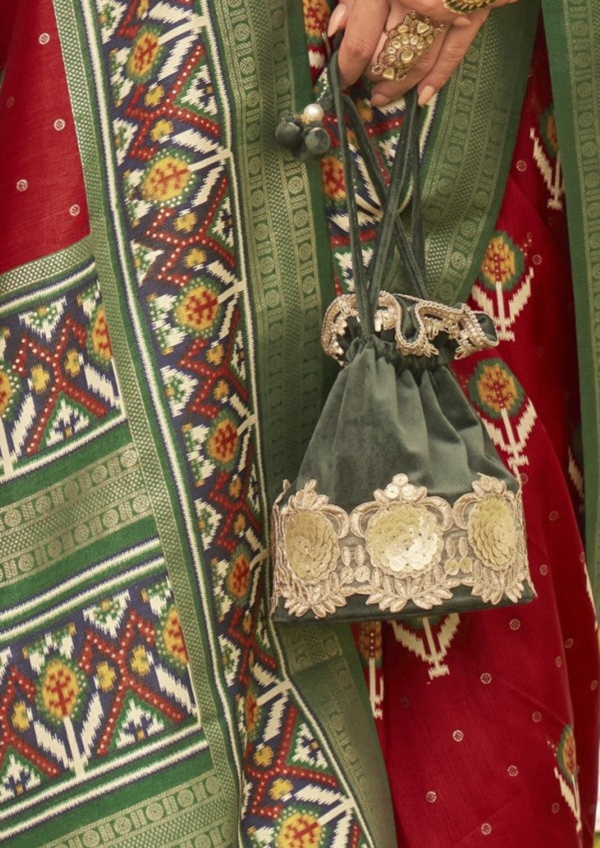 Shop Red Patola Silk Saree for Wedding at STORI