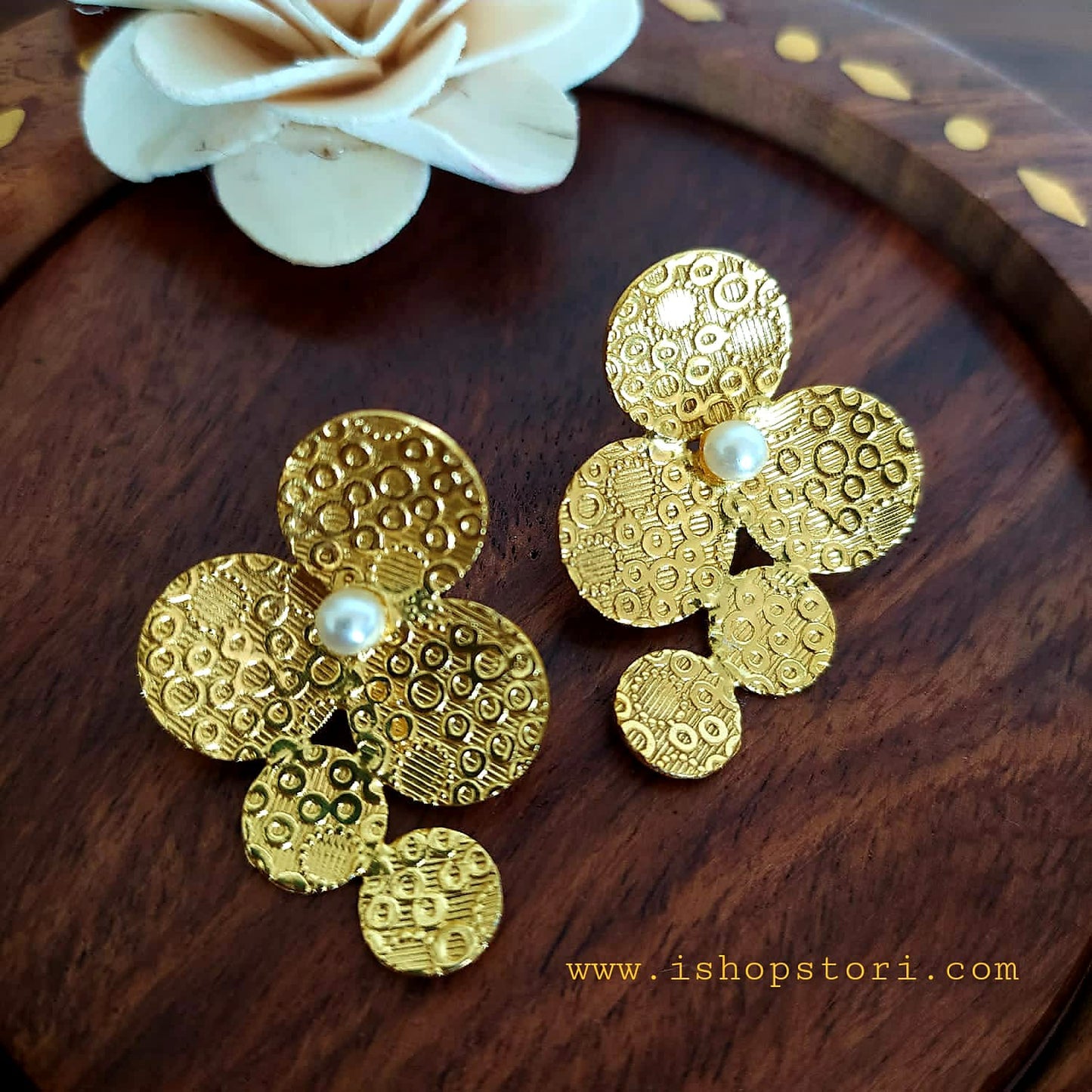 Valencia Golden Flower Earrings