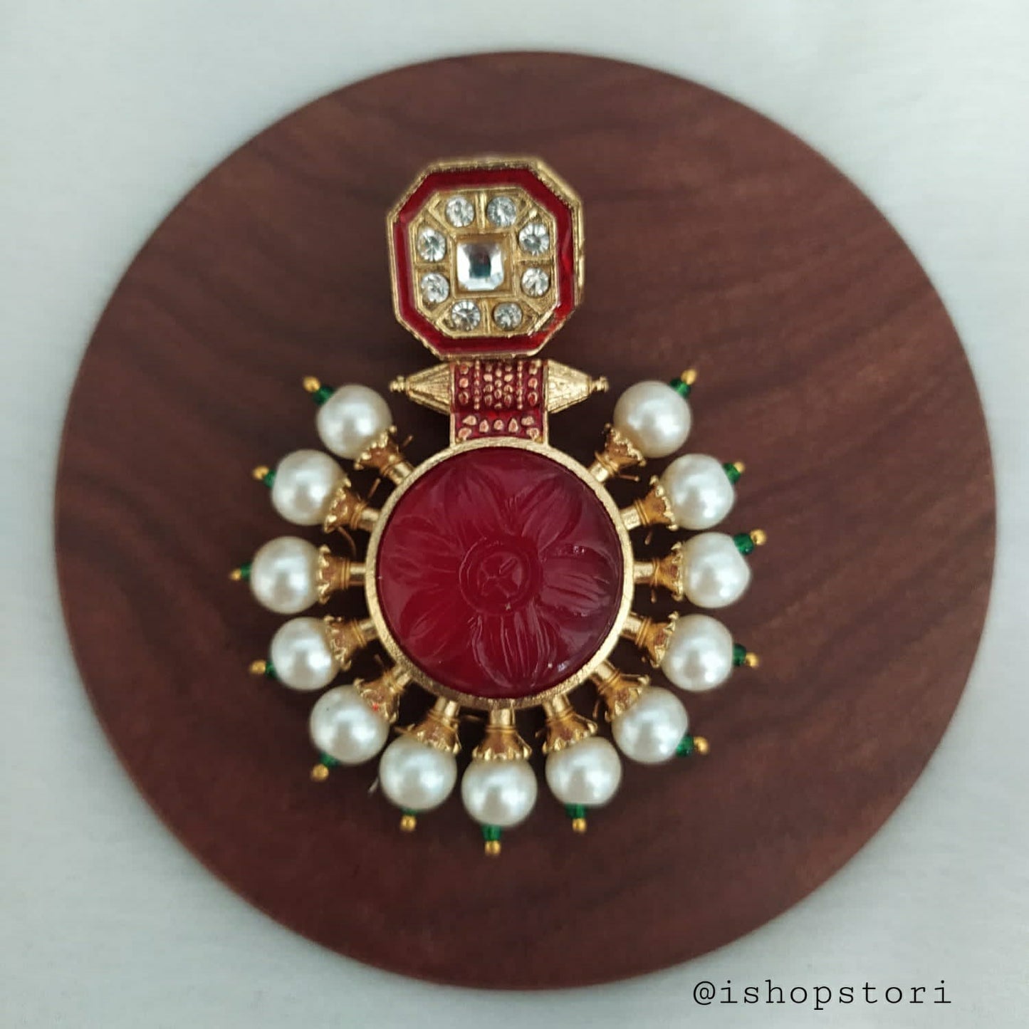 Kanika Carved Stone Meenakari Earrings