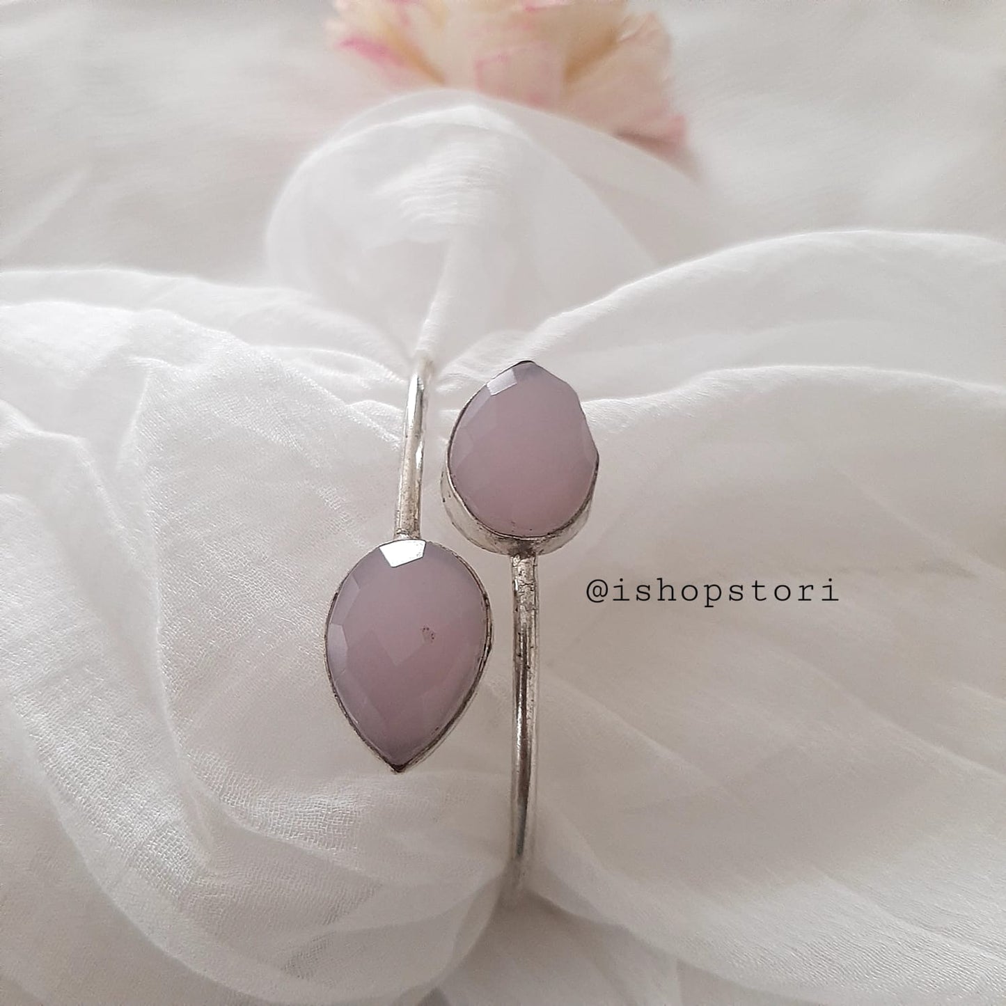 Nayana Dual Stones Tear Drop Oxidised Bracelet
