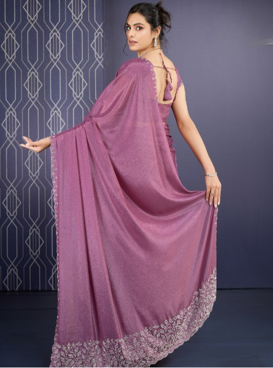Buy Mauve Partywear Sarees Online at STORI