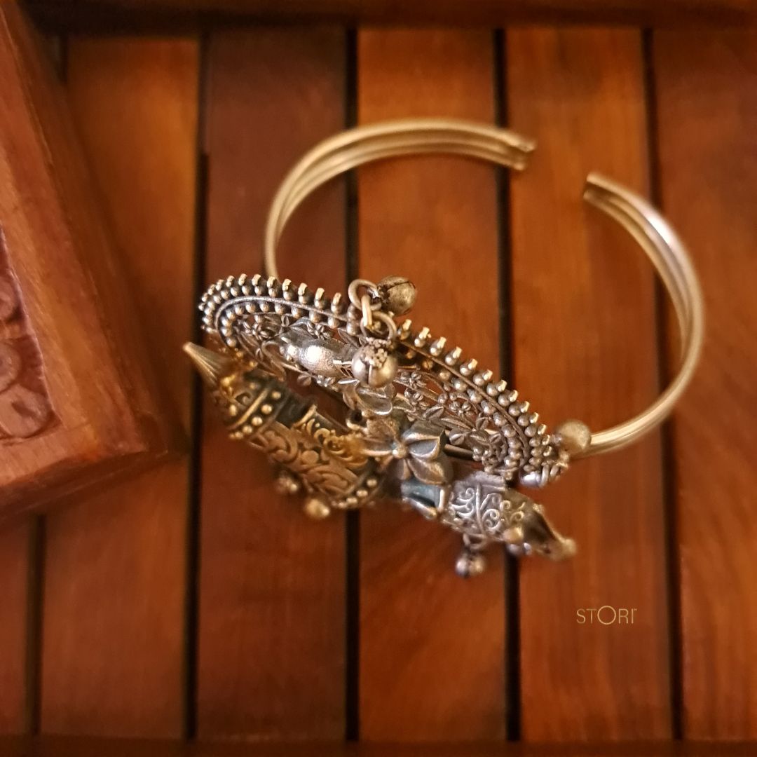 Vasudha Oxidised Statement Kada / Bracelet