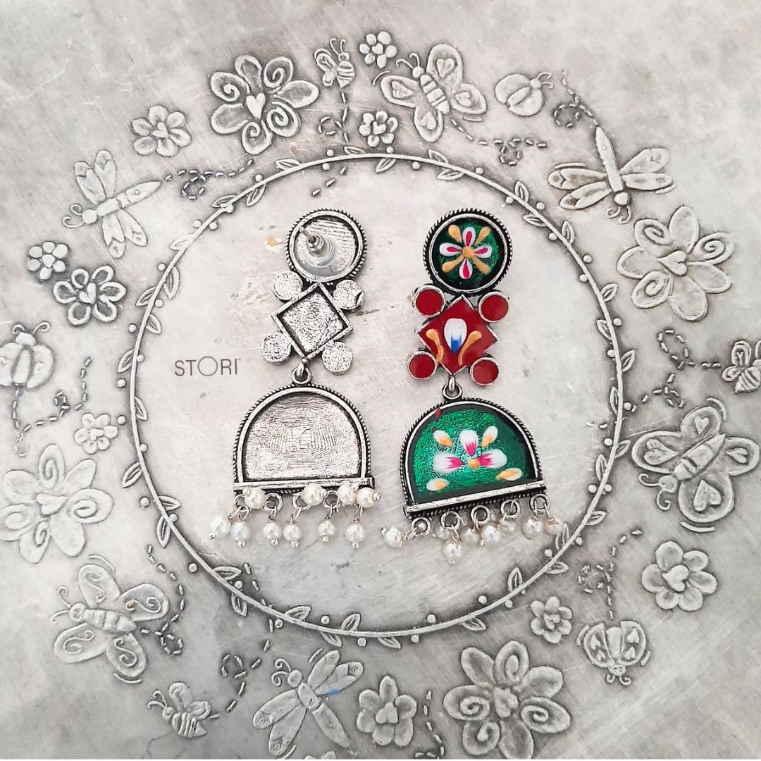 Sragavi Handcrafted Meenakari Earrings