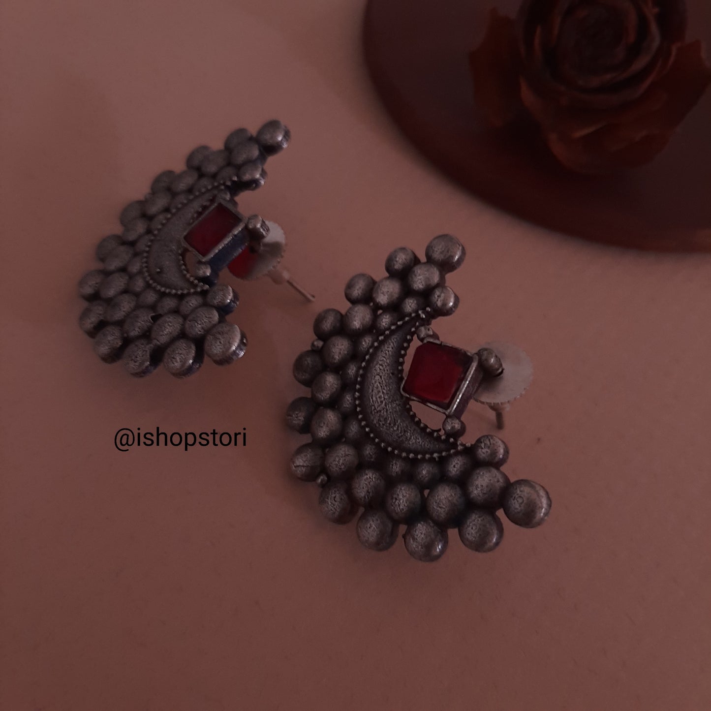 Chandrakor German Silver Earrings