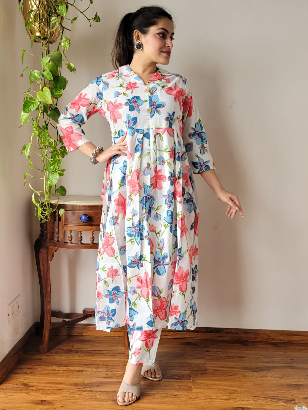 By Spring Coord Nyra Cut Cotton Kurti Set