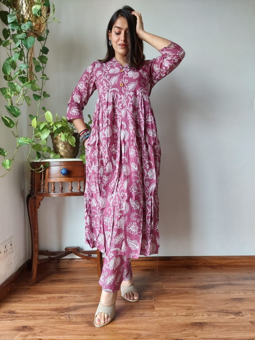 By Pink Coord Nyra Cut Cotton Kurti Set