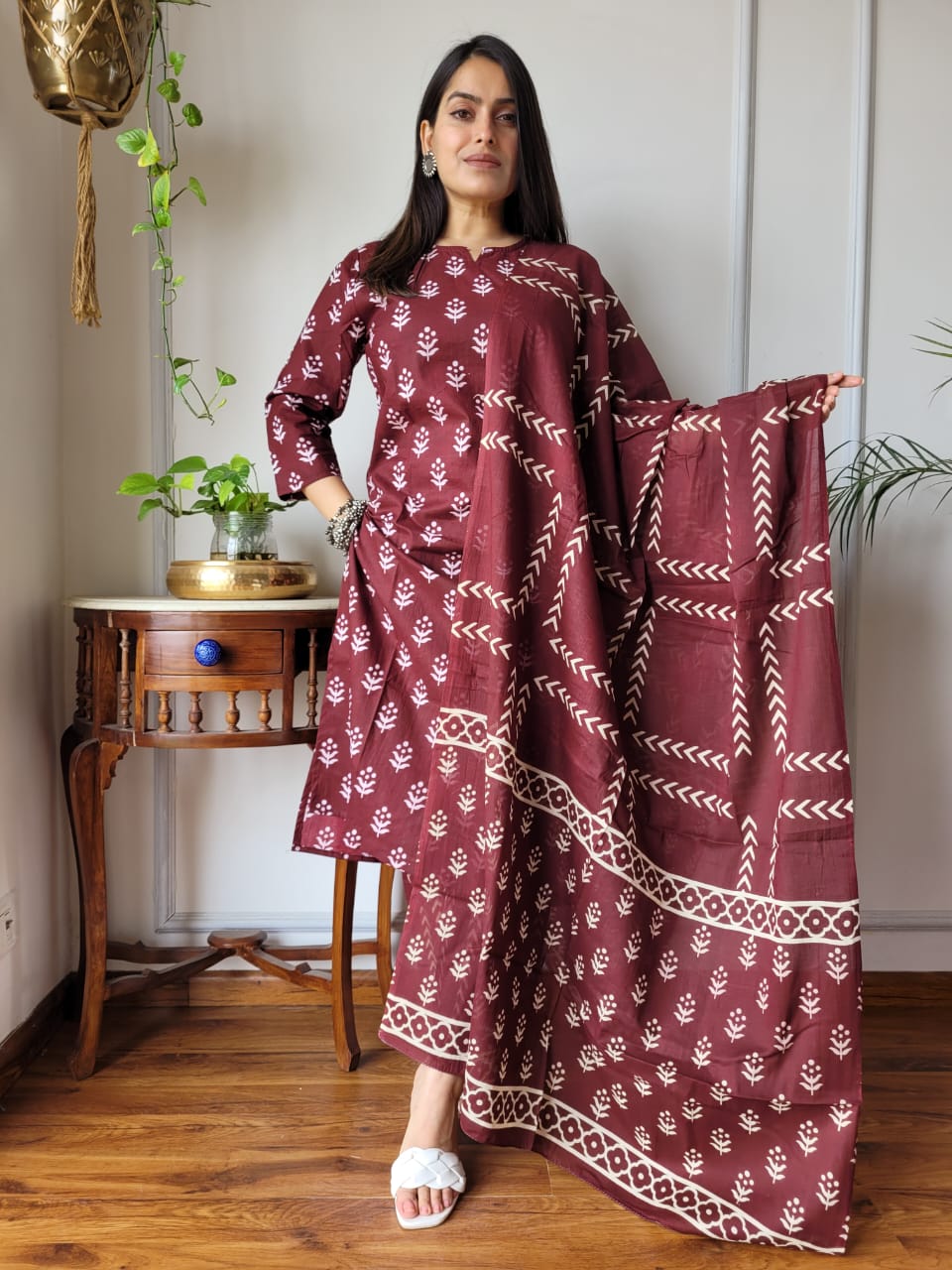Shop Maroon Suit Set Online-STORI