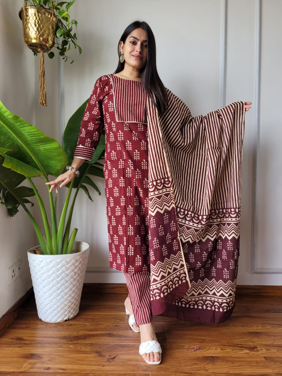 Shop Maroon Suit Set Online-STORI