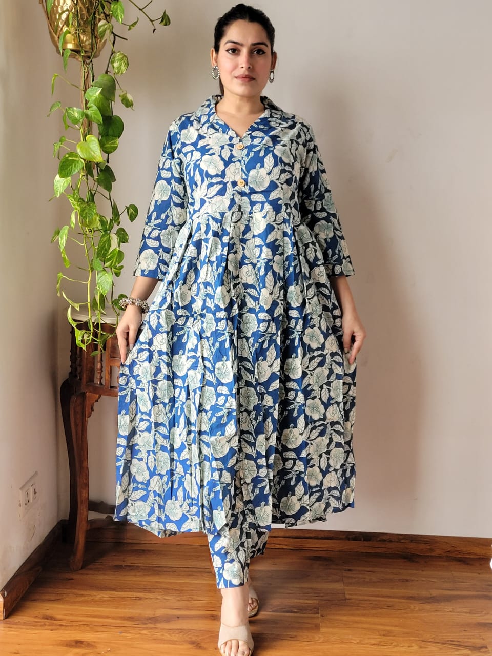 By Blue Coord Nyra Cut Cotton Kurti Set