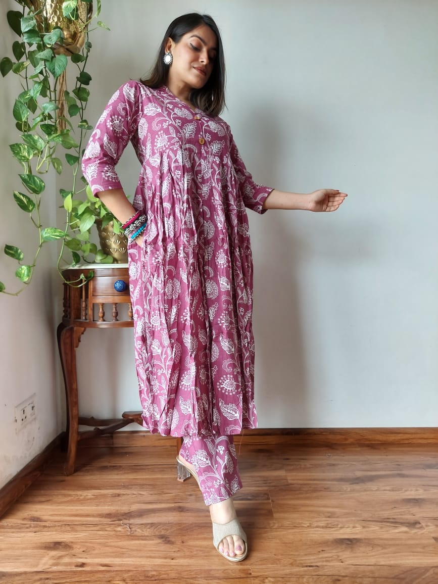 By Pink Coord Nyra Cut Cotton Kurti Set