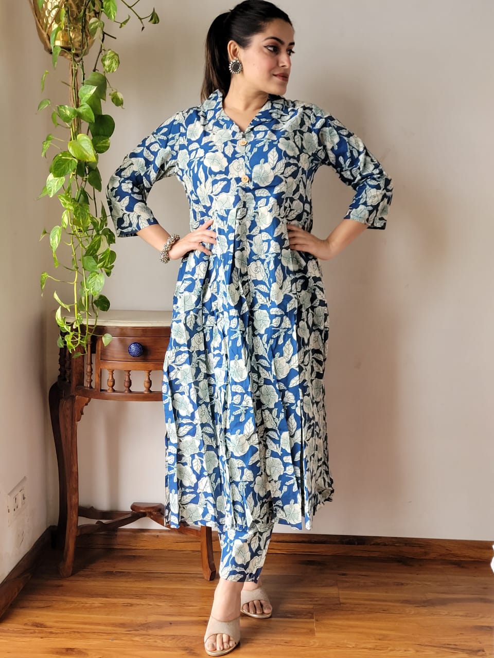 By Blue Coord Nyra Cut Cotton Kurti Set