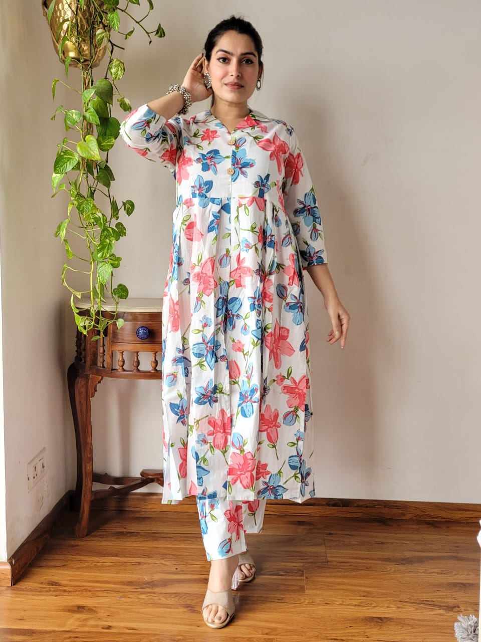 By Spring Coord Nyra Cut Cotton Kurti Set