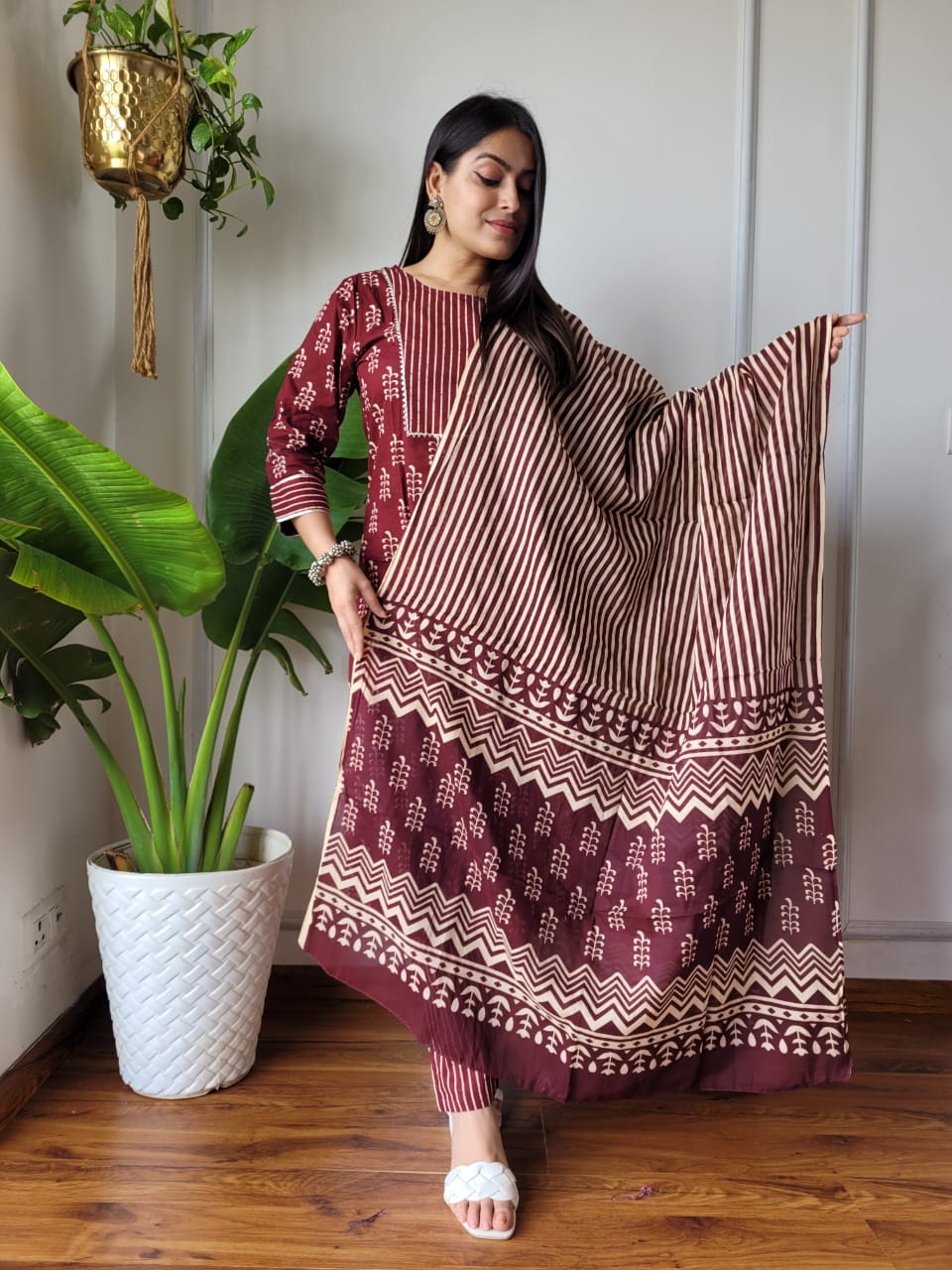 Shop Maroon Suit Set Online-STORI