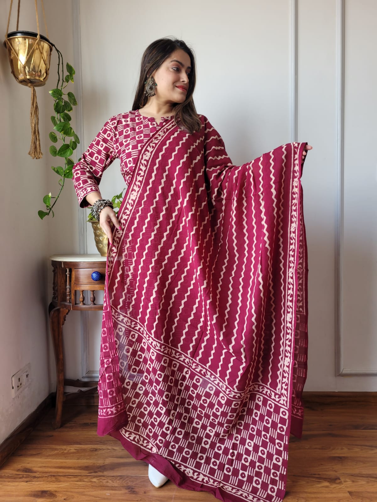 Shop Maroon Suit Set Online-STORI