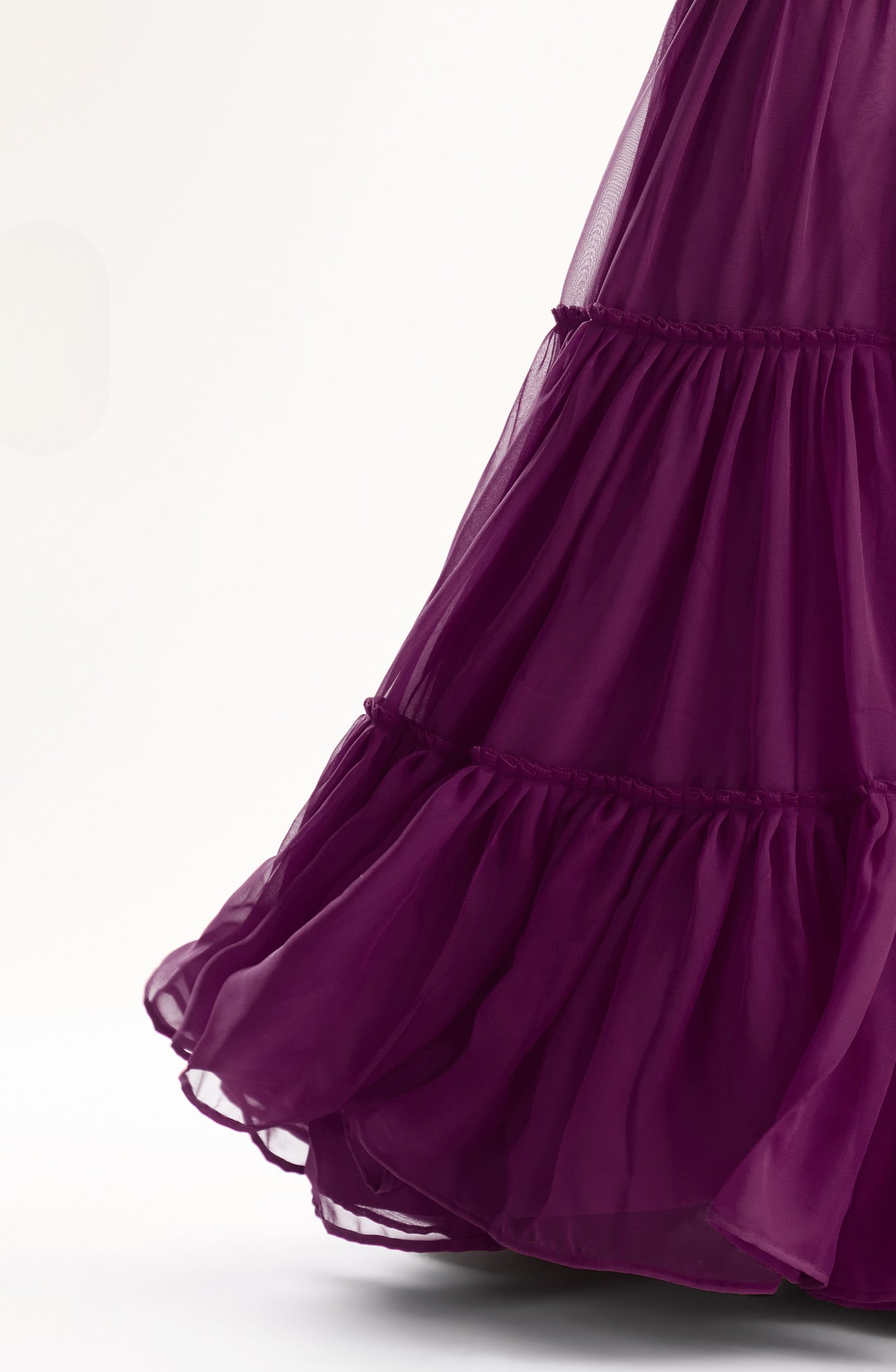 Sangria Magenta Georgette Layered Readymade Lehenga