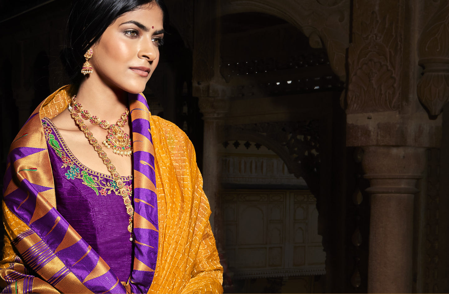 Shimmer Yellow Paithani Silk Saree With Designer Blouse
