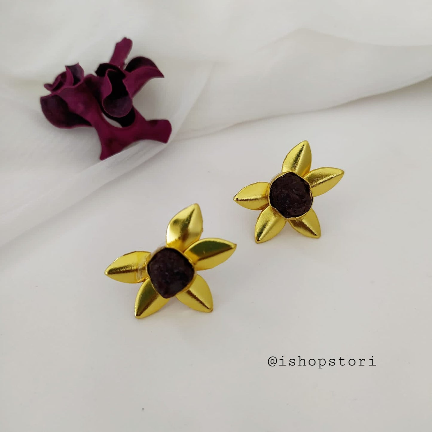 Palaash Raw Stone Earrings - Exclusive Design!