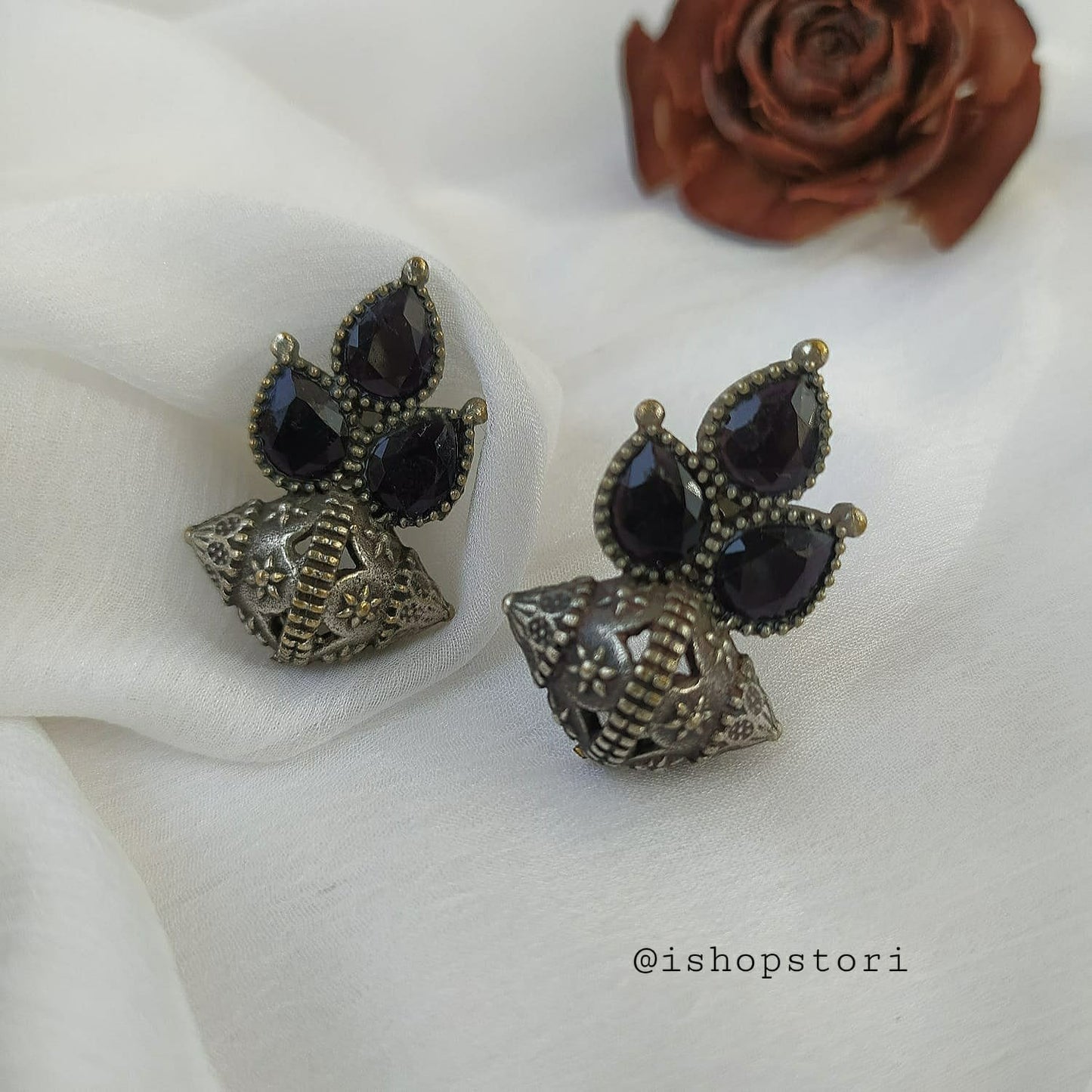 Shankha Oxidized Earrings