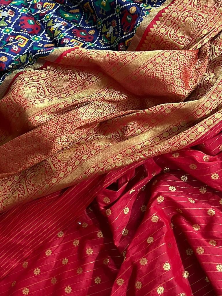 Admiral Blue Woven Patan Patola Pure Silk Saree