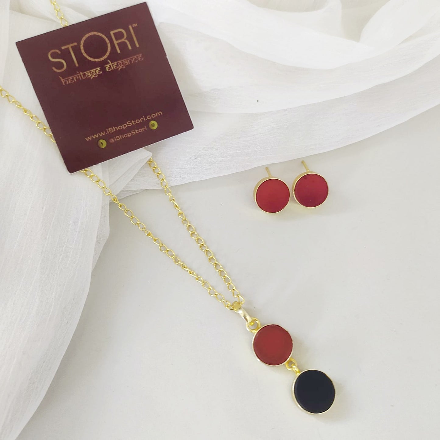 Shirley Raw Stone Necklace & Earrings Combo Set