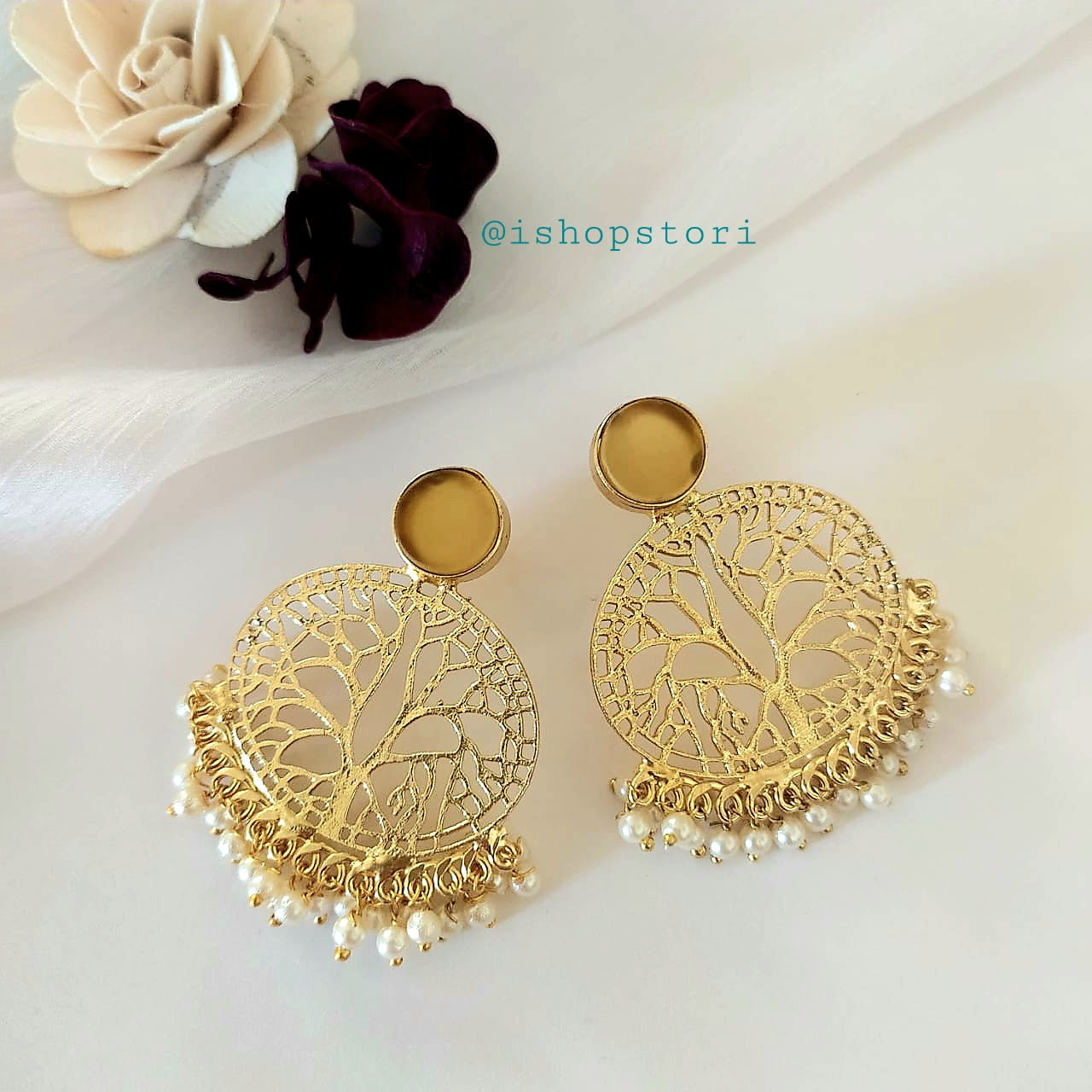 Koami Raw Stone & Pearl Earrings